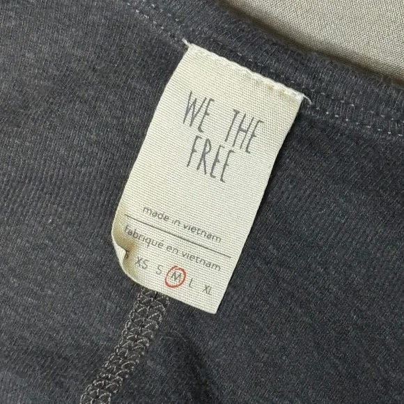 Free People We The Free Charcoal Grey Lace Inset Cropped Tank Top Womens Medium - Picture 5 of 6